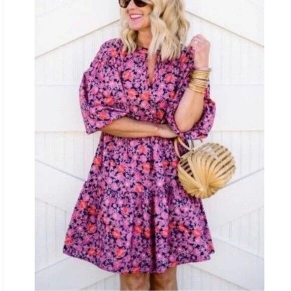 SUDNRY for Evereve The Anywhere Mini Dress in Ditzy Floral Women's size 0 - Picture 2 of 12